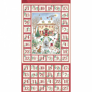 Country Christas Advent Panel in Red | Makower Uk by Andover Fabrics