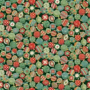 Adorn Ornament in Green | Makower Uk by Andover Fabrics | per 10 cm