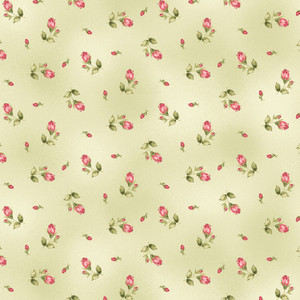 Flannel Rose Buds in Lime | Welcome Home by Jennifer Bosworth | per 10cm