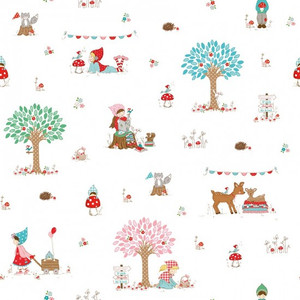 Allover Print in White |  Whimsical Woodland by Tasha Noel | per 10cm