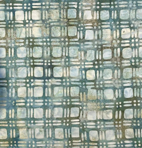 Grid on Teal | Batik | per 10cm