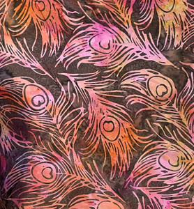 Peacock Feather in Fire | Batik | per 10cm