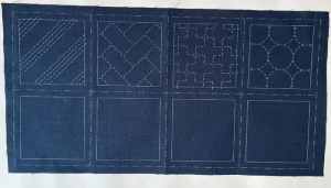 Sashiko Coaster Panel LC98909 in Navy | Cosmo