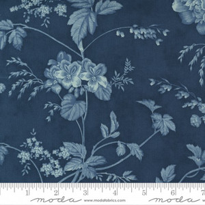 Garden Bloom Sateen in Harbor | Sister Bay by 3 Sisters | Wideback | per 10cm Garden Bloom Sateen in Harbor | Sister Bay by 3 Sisters | Wideback | per 10cm