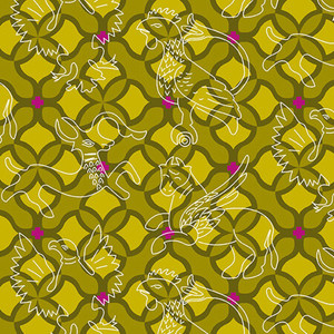 Folk in Pine | Chrysanthemum by Alison Glass | per 10cm Folk in Pine | Chrysanthemum by Alison Glass | per 10cm