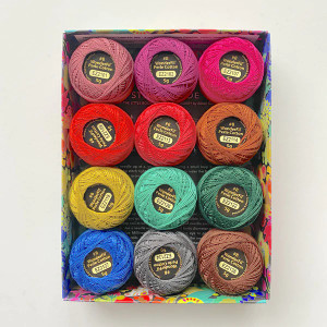 Eleganza in Flora | Alison Glass for Wonderfil Specialty Threads | per boxed set of 12 #8 perle cotton balls Eleganza in Flora | Alison Glass for Wonderfil Specialty Threads | per boxed set of 12 #8 perle cotton balls