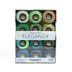 Eleganza in Variegated Meadow | #8 Perle Cotton by Wonderfil Specialty Threads | per boxed set of 12 balls Eleganza in Variegated Meadow | #8 Perle Cotton by Wonderfil Specialty Threads | per boxed set of 12 balls
