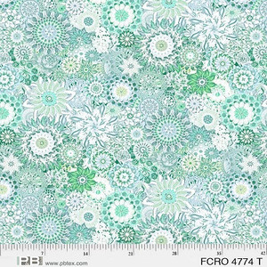 Floral Crochet in Teal | Wideback | per 10cm Floral Crochet in Teal | Wideback | per 10cm