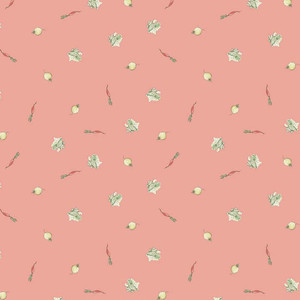 coral background with small vegetables lettuces, turnips and carrots coral background with small vegetables lettuces, turnips and carrots