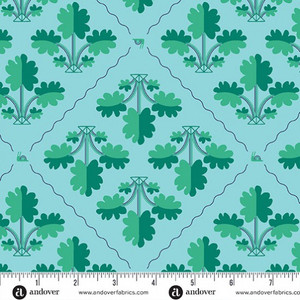Rainbow Connection in Green | Nora's Garden by Shauna Doris | per quarter metre Rainbow Connection in Green | Nora's Garden by Shauna Doris | per quarter metre