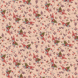 Bucklebury Chintz by Michelle Yeo |Tossed Leaves | Light Pink | Per 10cm