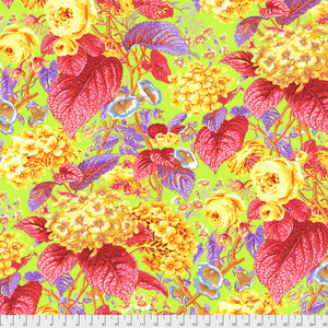 Rose and Hydrangea in Citrus | Kaffe Fassett Collective | per 10cm