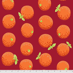 Oranges in Maroon | Kaffe Fassett Collective | per 10cm Oranges in Maroon | Kaffe Fassett Collective | per 10cm