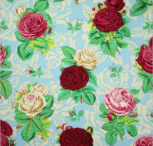 Botanical Roses in Blue | Kaffe Fassett Collective | per 10cm