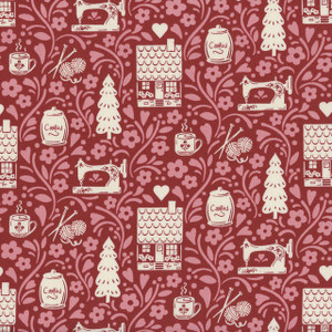Cozy House Vignette in Garnet | Cozy House by Judy Jarvi | per 10cm Cozy House Vignette in Garnet | Cozy House by Judy Jarvi | per 10cm