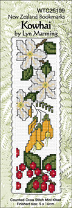 Kowhai Cross Stitch Bookmark Kit | New Zealand Bookmarks by Lyn Manning