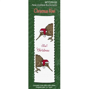 Christmas Kiwi Cross Stitch Bookmark Kit | New Zealand Bookmarks Christmas Kiwi Cross Stitch Bookmark Kit | New Zealand Bookmarks