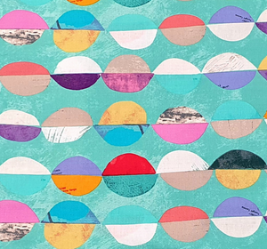 Half Moon Circles in Aqua | Story by Carrie Bloomston | per 10cm Half Moon Circles in Aqua | Story by Carrie Bloomston | per 10cm