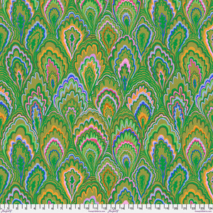 Marble Scallops in Green | Kaffe Fassett | per 10cm Marble Scallops in Green | Kaffe Fassett | per 10cm