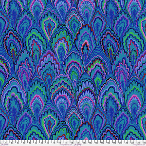 Marble Scallops in Blue | Kaffe Fassett | per 10cm Marble Scallops in Blue | Kaffe Fassett | per 10cm