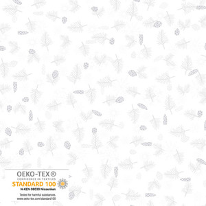 Pinecones in White and Silver | We Love Christmas by Stof | per 10cm Pinecones in White and Silver | We Love Christmas by Stof | per 10cm