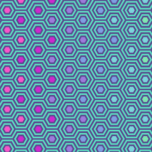 Hexy Rainbow in Peacock | True Colours by Tula Pink | per 10cm