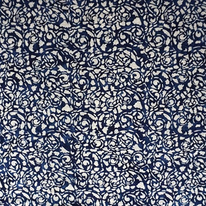 White Abstract on Blue | Batik | per 10cm White Abstract on Blue | Batik | per 10cm