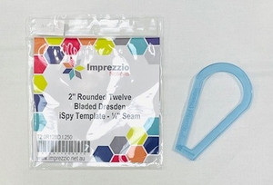 2" Rounded Twelve Bladed Dresden Ispy Template | 1/4" Seam