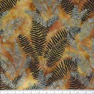 New Zealand Fern in Rust | Hoffman Batiks | per 10cm