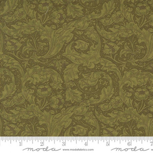 Morris Manor by Barbra Brackman | Bachelors Button in Sage | per 10cm