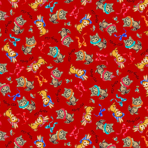 I Heart Kitsch | Kitschy Cats | Red | per 10cm