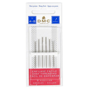 DMC Six Easy Threading Sewing Needles | size 4-8 DMC Six Easy Threading Sewing Needles | size 4-8