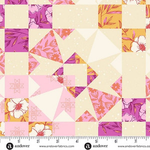 Garden Blocks in Fandango | Petals and Stitches by Stephanie Organes | per 10cm Garden Blocks in Fandango | Petals and Stitches by Stephanie Organes | per 10cm