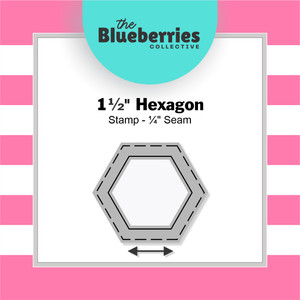 1 & 1/2 " Hexagon Stamp | 1/4" Seam 1 & 1/2 " Hexagon Stamp | 1/4" Seam