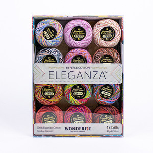 Eleganza in Passion | Alison Glass for Wonderfil Specialty Threads | per boxed set of 12 #8 perle cotton balls Eleganza in Passion | Alison Glass for Wonderfil Specialty Threads | per boxed set of 12 #8 perle cotton balls