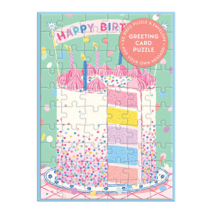 Confetti Birthday Cake Puzzle Greeting Card Confetti Birthday Cake Puzzle Greeting Card