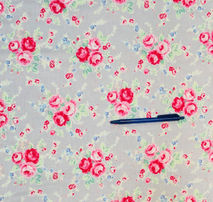 Pink Roses on Light Grey | Flower Sugar by Lecien