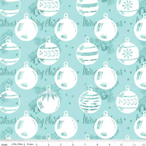 Ornaments on Light Teal | All About Christmas by J Wecker Frisch | per 10cm