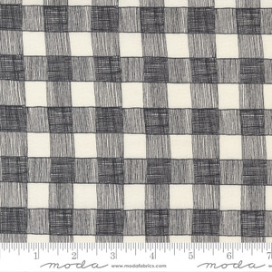 Hand Drawn Plaid in Raven | Birdsong by Gingiber | per 10cm