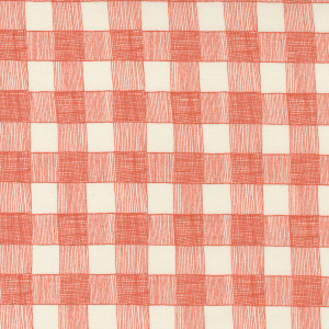 Hand Drawn Plaid in Cardinal | Birdsong by Gingiber | per 10cm