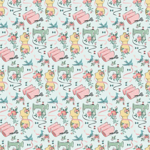 Sewing Room in Blue | Granny's Sewing Room by Sheri McCulley | per 10cm