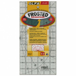 Olfa Ruler QR 6 x 12 inches | Frosted Non Slip