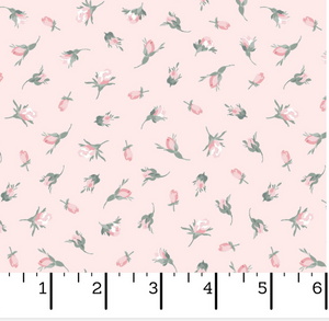 Buds in Pink  | La Fleur Flannel | per 10cm