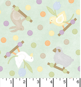 Pull Toys in Green  | Little Chicks Flannel by Bonnie Sullivan | per 10cm