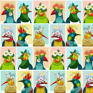 END OF BOLT PIECE | Feathered Friends | by Ellen Giggenbach | Kiwiana 60cm piece