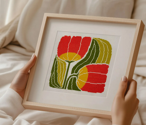 Twin Blooms Beginner Cross Stitch Kit