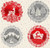 Scandi Christmas Circles on Cream | Scandi Christmas by Makower | per 60cm Panel Scandi Christmas Circles on Cream | Scandi Christmas by Makower | per 60cm Panel