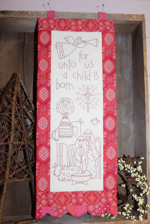 The Nativity | Wall Hanger Embroidery Kit | The Birdhouse Patchwork Designs