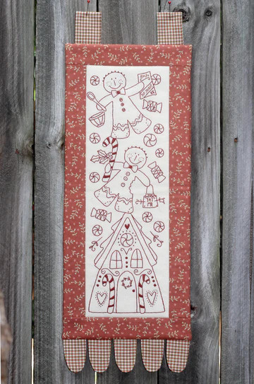 Gingerbread House | Wall Hanger Embroidery Kit | The Birdhouse Patchwork Designs