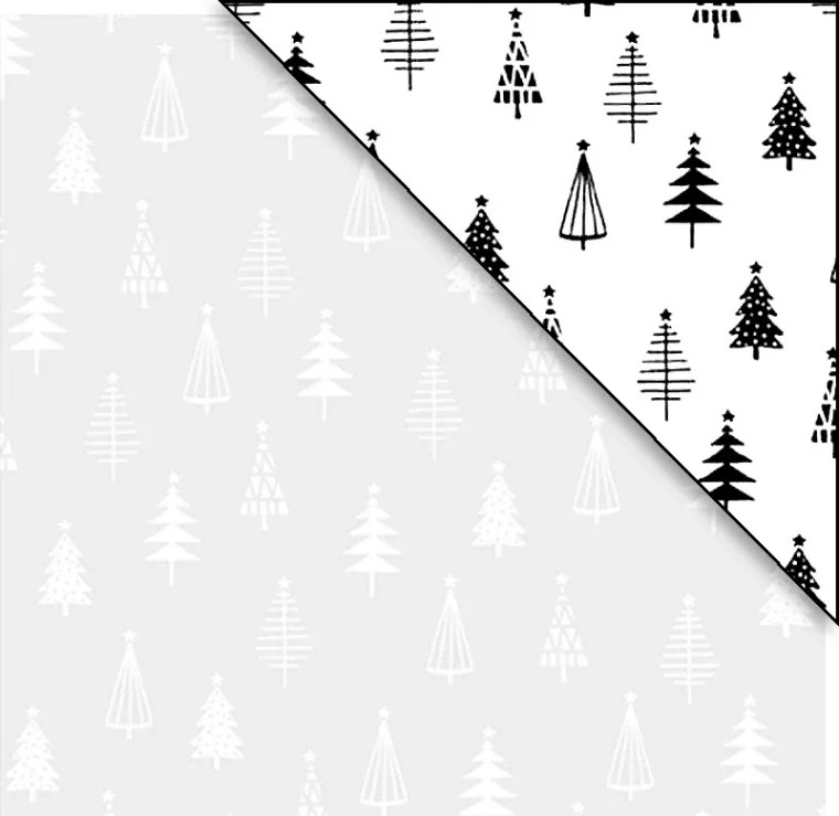 Christmas Tree Print White | Ramblings 13 by P&B Textiles | per 10cm